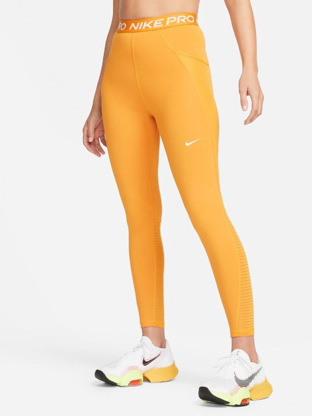 Nike Pro DM6936-738 Women's High-Waisted Leggings with Pockets Small orange